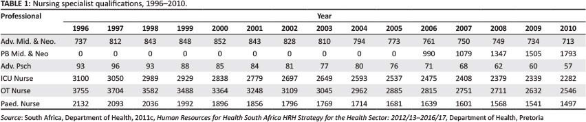 south african nursing strategy 2008