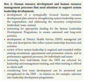 Strengthening system leadership for the District Health System